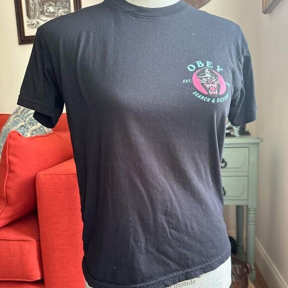 Obey Search & Destroy Battle Panther Vintage Inspired T-Shirt Size Extra Small - Picture 3 of 6